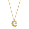 Fashionable Moon and Sun Pendant Necklace, Elegant and Sophisticated, European and American Cross-Border Jewelry, Sun and Moon Pendant Clavicle Chain for Women