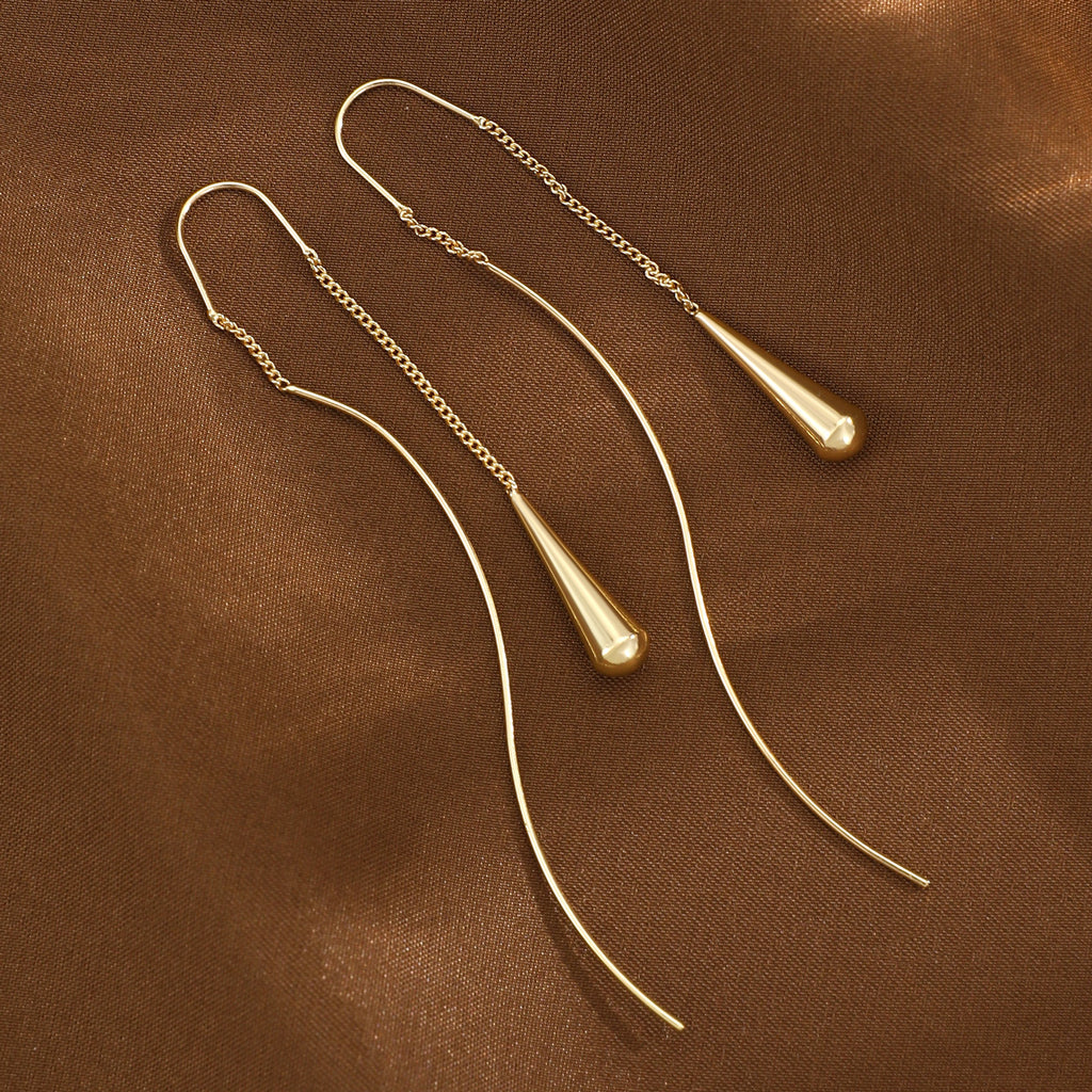 New long tassel earrings for women, high-end, understated luxury, niche earrings, ear thread teardrop earrings wholesale.